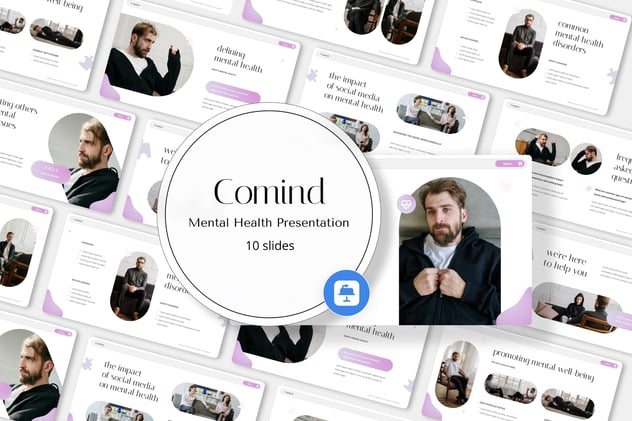 心理健康情绪管理压力疏导keynote模板 - 顶尖PPT