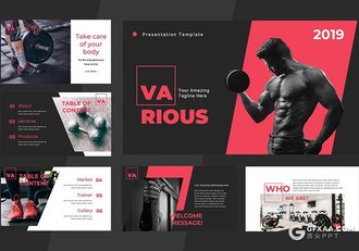 50页红色体育锻炼健身房介绍通用PPT模板 - 顶尖PPT