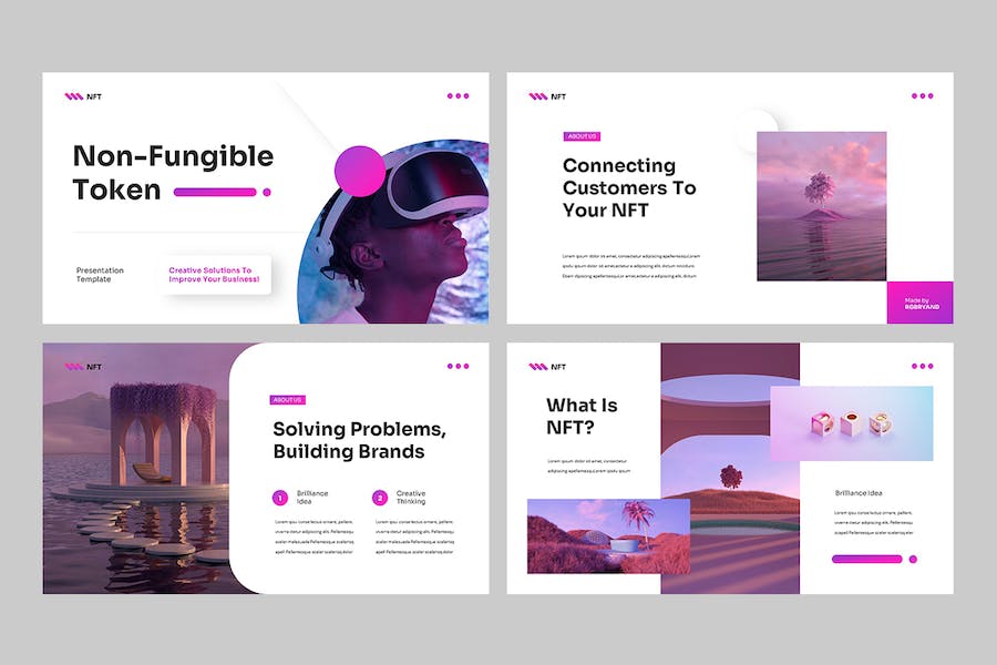 NFT虚拟资产交易应用PPT模板 - 顶尖PPT