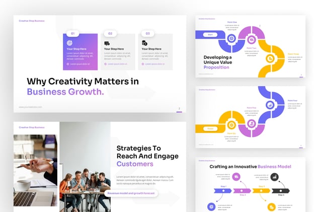 创意流程信息图形PPT模板 - 顶尖PPT