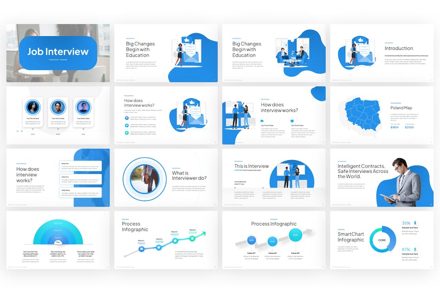 求职应聘行业面试技巧分享PPT模板 - 顶尖PPT