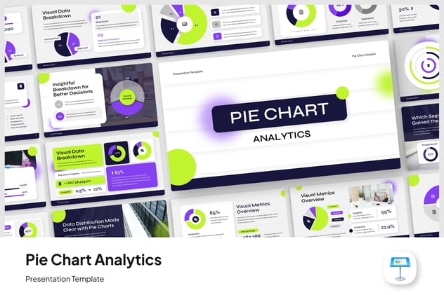 饼图分析数据展示演讲Keynote模板 - 顶尖PPT