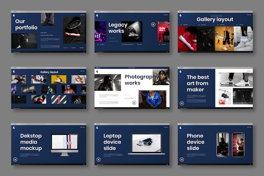 旧版公文包作品集展示Keynote模板 - 顶尖PPT