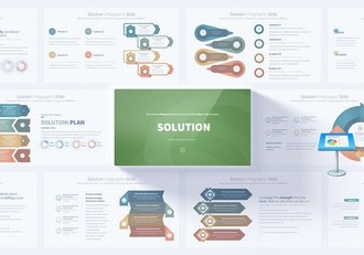 商务风格要点信息解决方案信息图形图表keynote模板 - 顶尖PPT