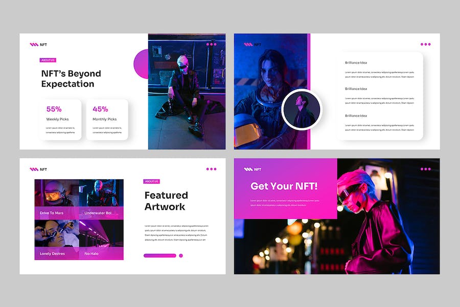 NFT虚拟资产交易应用PPT模板 - 顶尖PPT