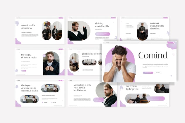 心理健康情绪管理压力疏导keynote模板 - 顶尖PPT