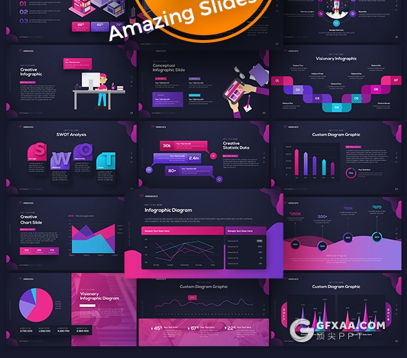 80页国外高端设计PPT模板 包含31主题配色94个预制XML配色文件 - 顶尖PPT