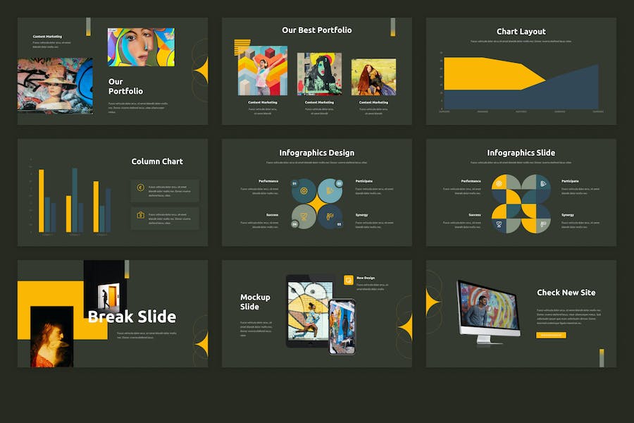 抽象几何图形设计PowerPoint模板 - 顶尖PPT