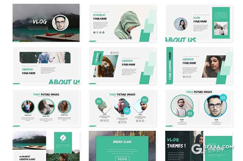 30页5种配色欧美创意商务Google slides模板 - 顶尖PPT