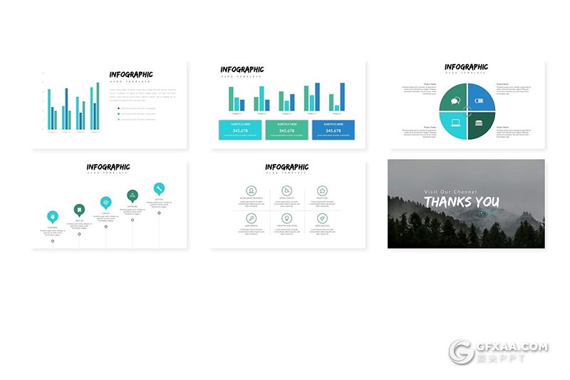 30页5种配色欧美创意商务Google slides模板 - 顶尖PPT