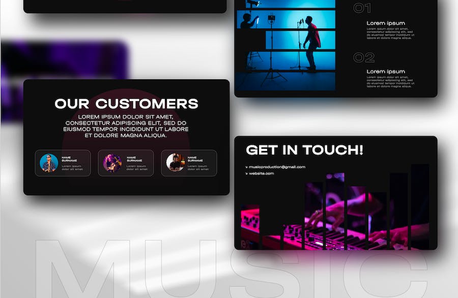 音乐制作编曲录音工作室PPT模板 - 顶尖PPT