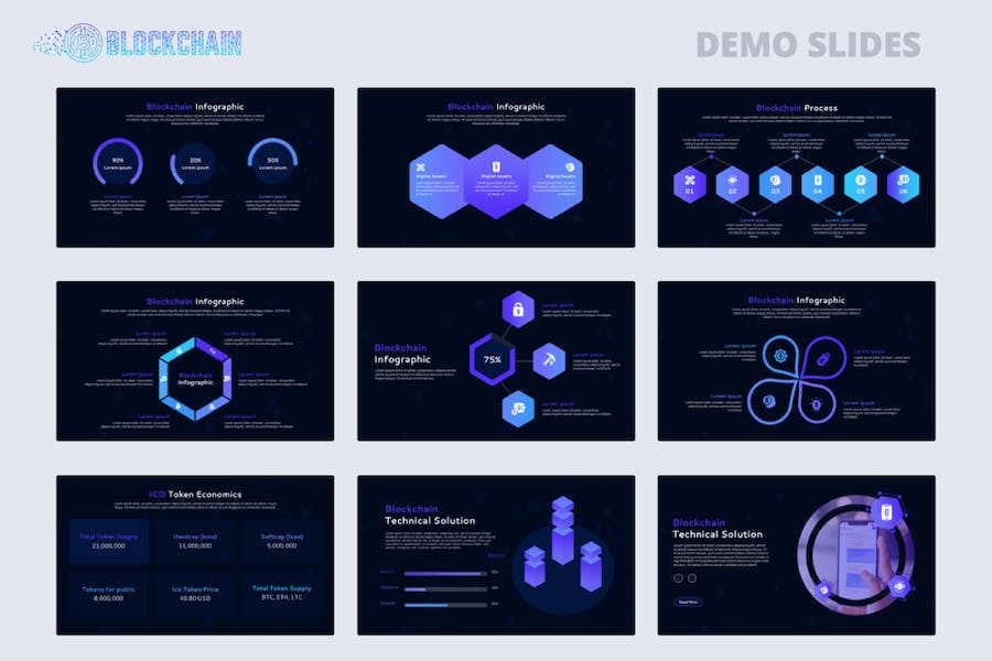 商业区块链PowerPoint模板 - 顶尖PPT