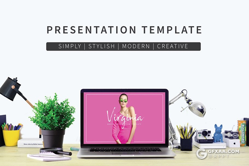 37页时尚流行模特展示艺术风格keynote模板 - 顶尖PPT