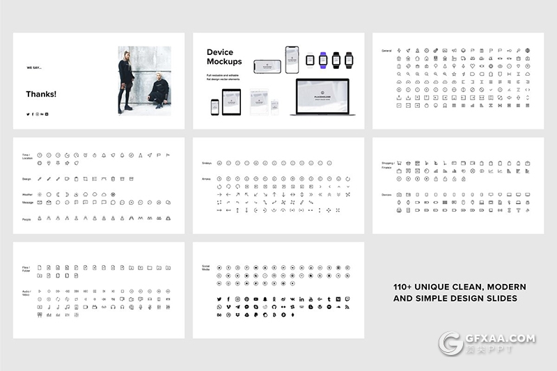 108页国外扁平化简约商务风格keynote模板 - 顶尖PPT