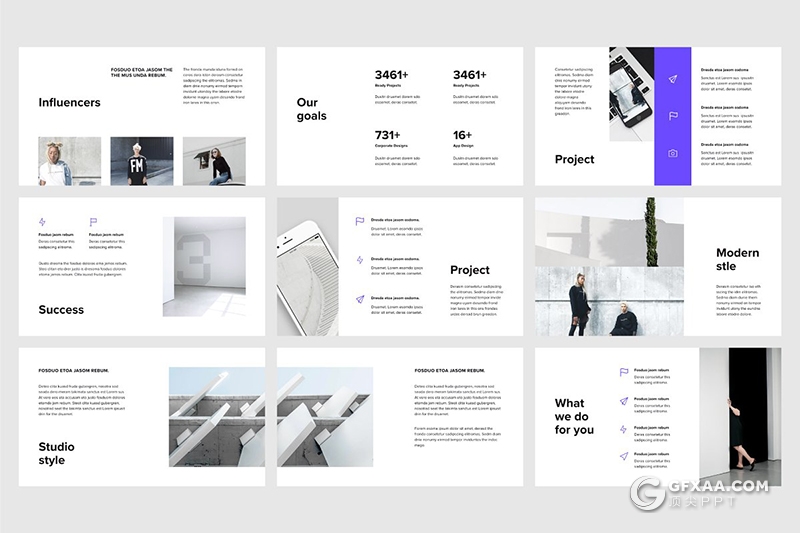 108页国外扁平化简约商务风格keynote模板 - 顶尖PPT