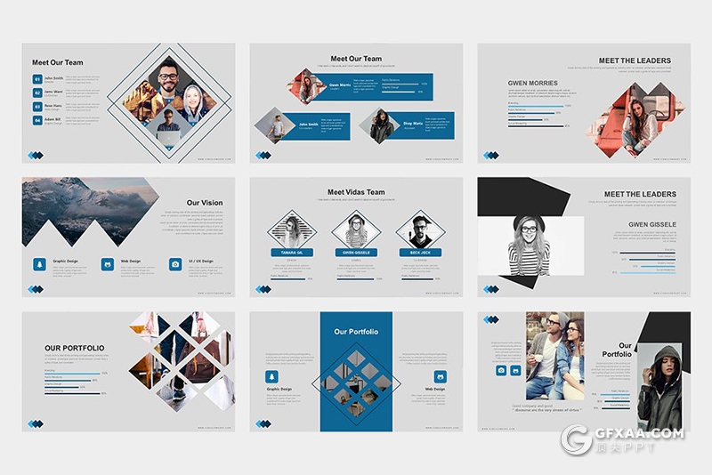 国外商务风格keynote模板 4种配色方案 - 顶尖PPT