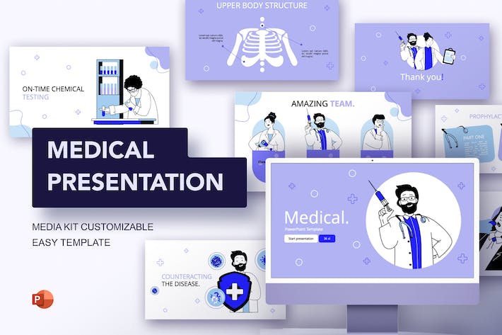 医学健康行业卡通插画科普PPT模板 - 顶尖PPT