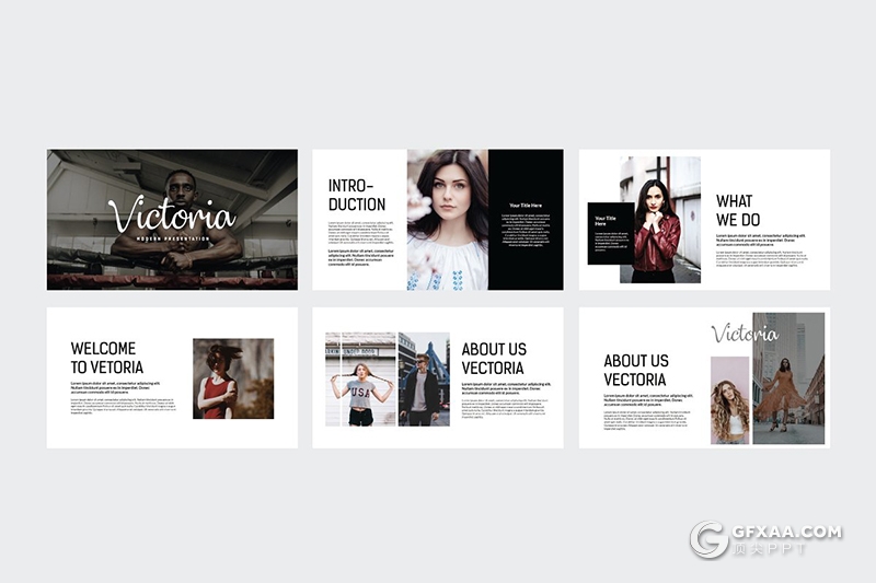 48页国外极简时尚风格PPT模板 - 顶尖PPT