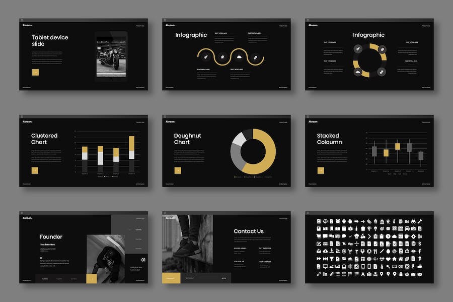 黑色系商务欧美通用PPT模板 - 顶尖PPT