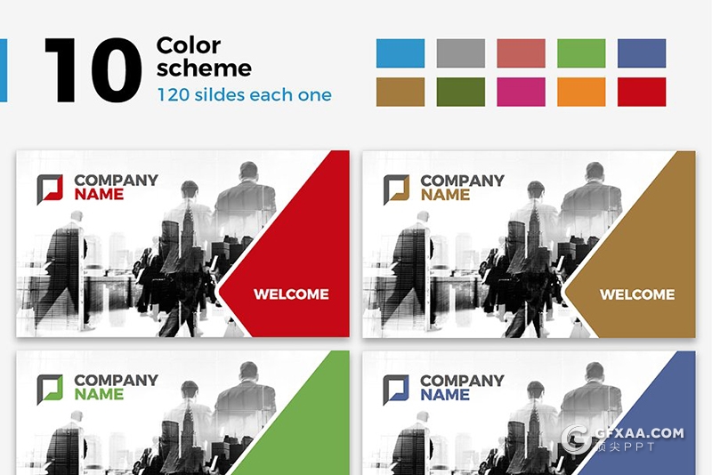 60页欧美高端商务通用PPT模板 6种配色主题 - 顶尖PPT