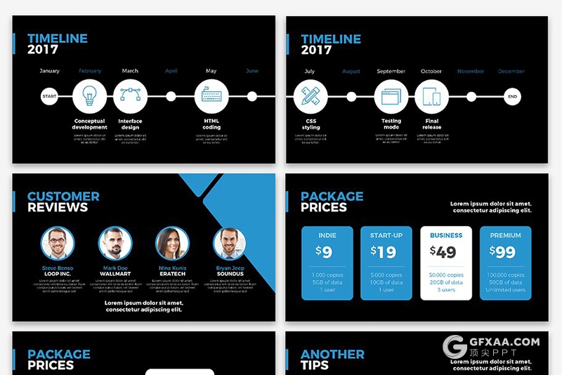 60页欧美高端商务通用PPT模板 6种配色主题 - 顶尖PPT