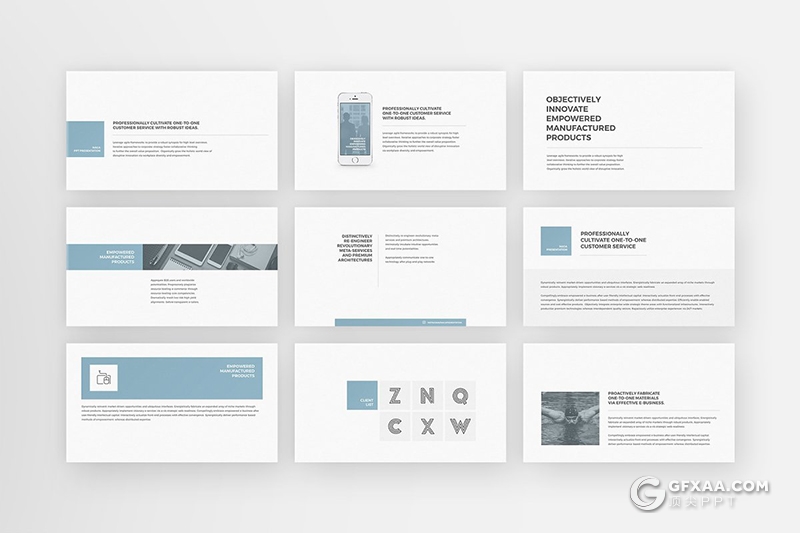 54页扁平化简约商务风格PPT模板 - 顶尖PPT