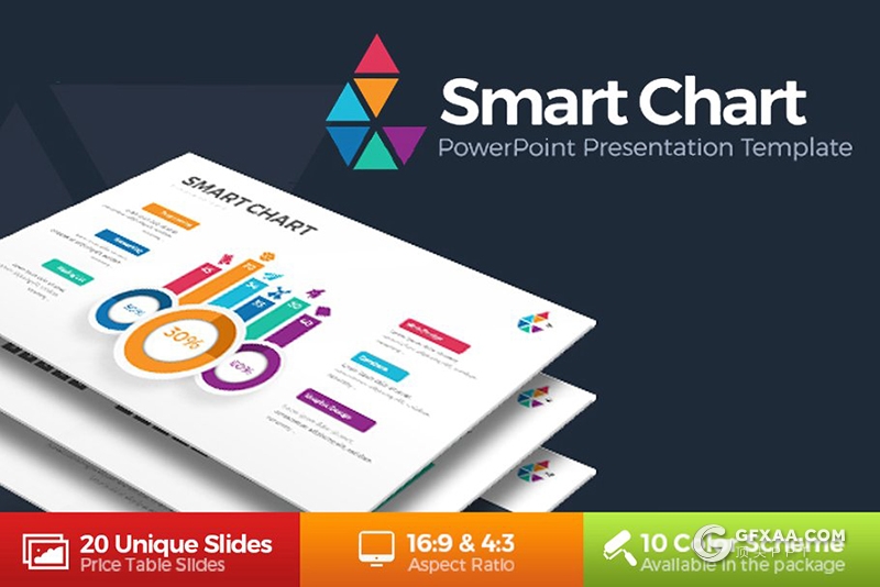 21页10种配色彩色商务逻辑图形图标ppt模板 - 顶尖PPT