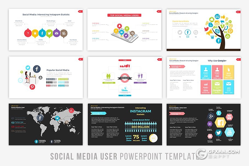 16页10种配色精美商务风格图形图标PPT模板 - 顶尖PPT