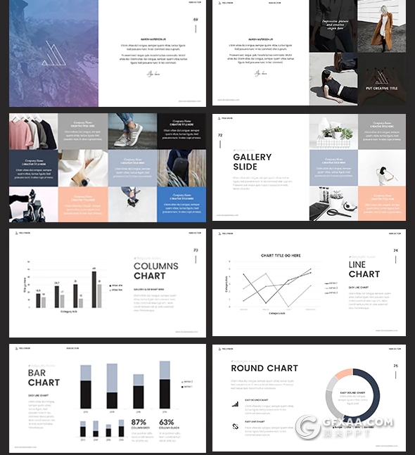 83页欧美简约唯美多用途PPT模板 - 顶尖PPT