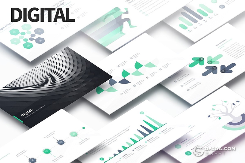 30页精美商务图形工作通用ppt模板 4种主题配色 - 顶尖PPT