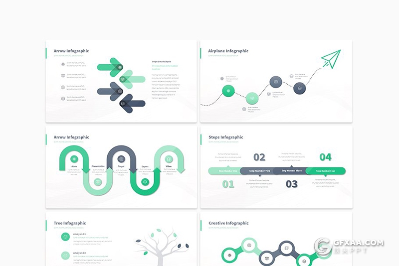 30页精美商务图形工作通用ppt模板 4种主题配色 - 顶尖PPT