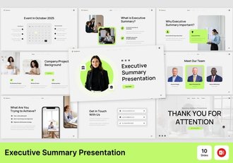 会议执行摘要演示PowerPoint模板 - 顶尖PPT