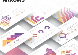35页箭头指向商务信息图表PPT模板 11种主题配色 - 顶尖PPT