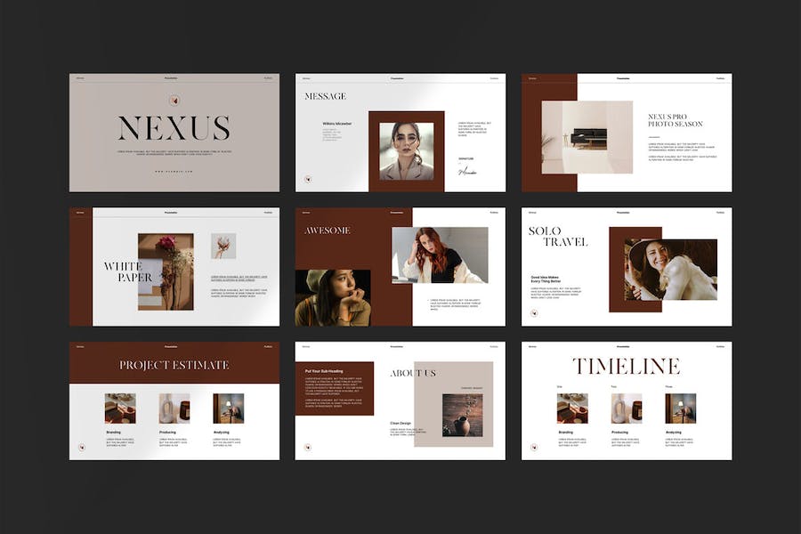 奢侈品服装秀模特写真PPT模板 - 顶尖PPT