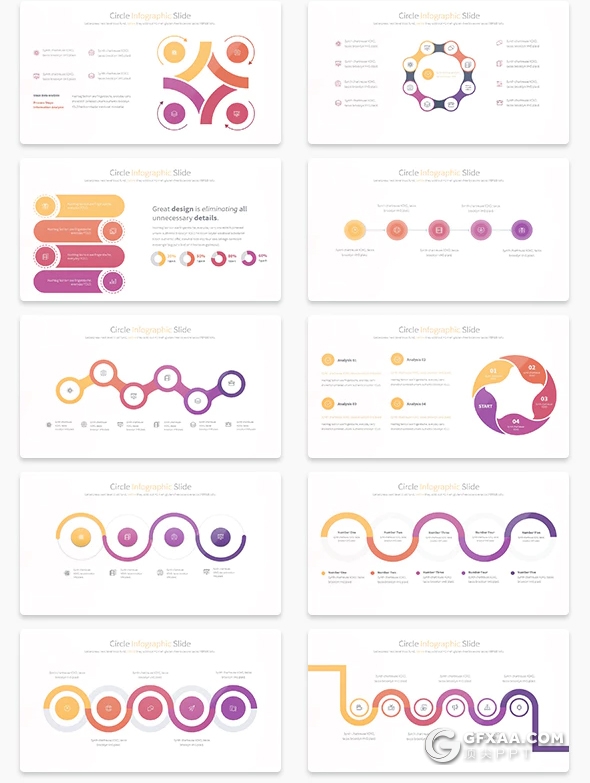 35页时间轴数据统计图形PPT模板 12种主题配色 - 顶尖PPT