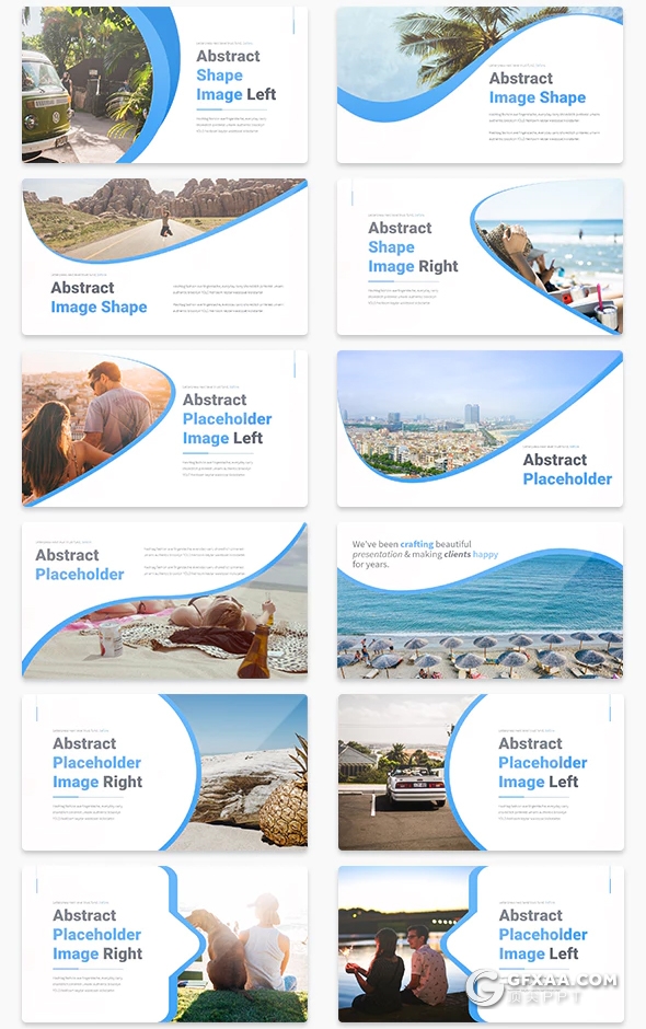 34页笔刷不规则图形效果图片剪影PPT模板  可一键换图 - 顶尖PPT