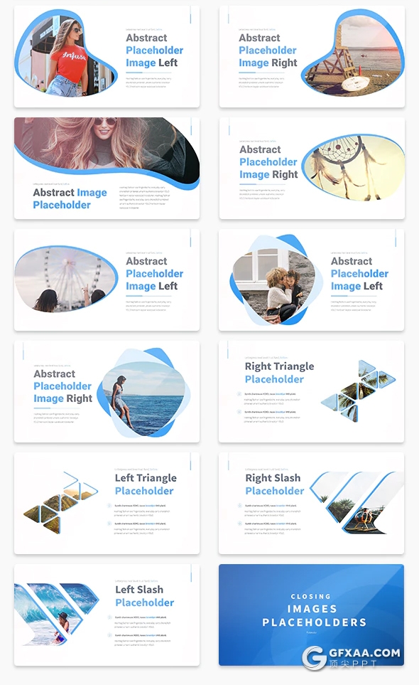 34页笔刷不规则图形效果图片剪影PPT模板  可一键换图 - 顶尖PPT