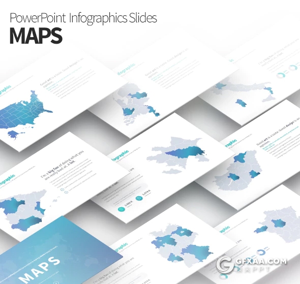 35页欧洲北美多个国家地图图形PPT模板 - 顶尖PPT