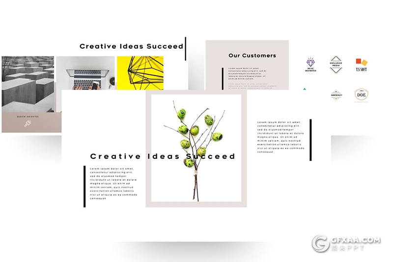 119国外高端大气简约时尚风格ppt模板 - 顶尖PPT