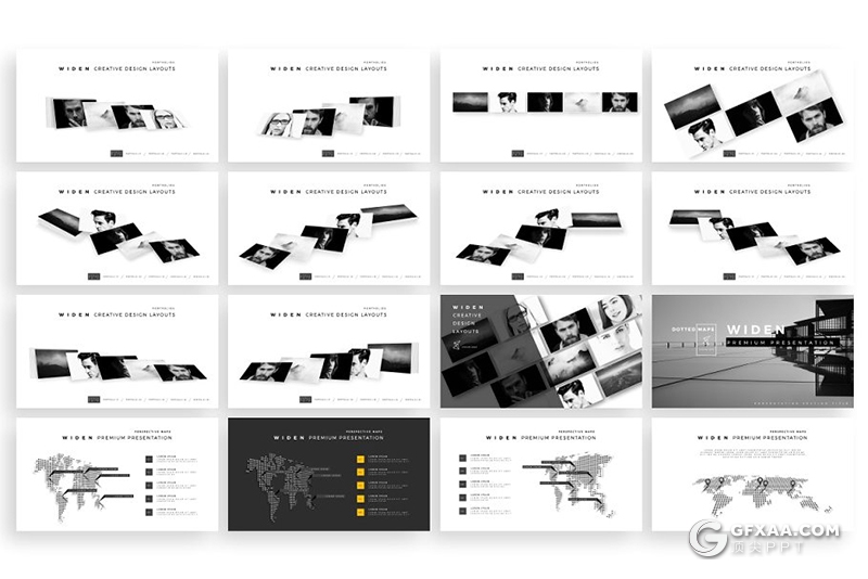 230页黑白色调国外高端商务通用PPT模板 - 顶尖PPT