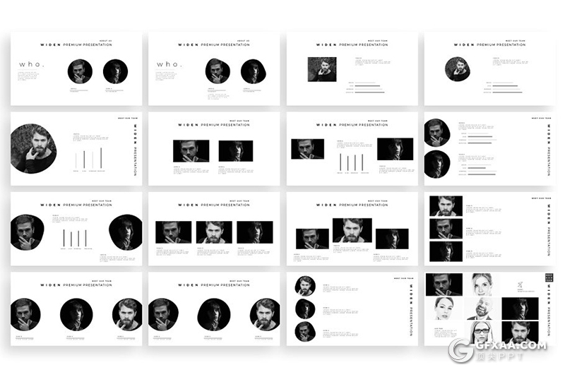 230页黑白色调国外高端商务通用PPT模板 - 顶尖PPT