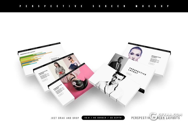 140页黑白色调彩色微立体图形时尚图片展示PPT模板 - 顶尖PPT