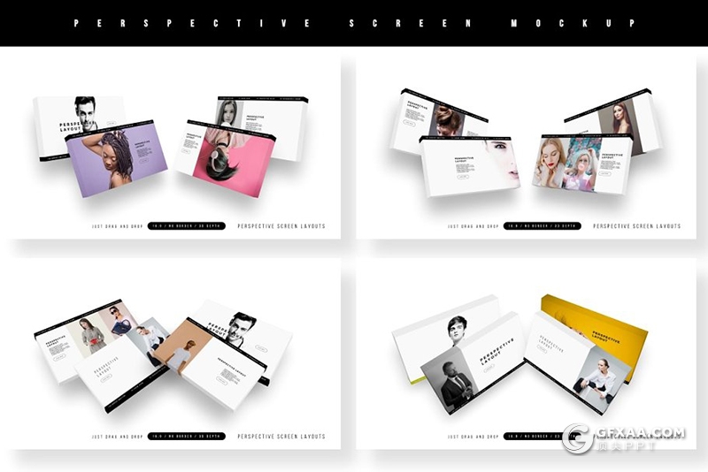 140页黑白色调彩色微立体图形时尚图片展示PPT模板 - 顶尖PPT