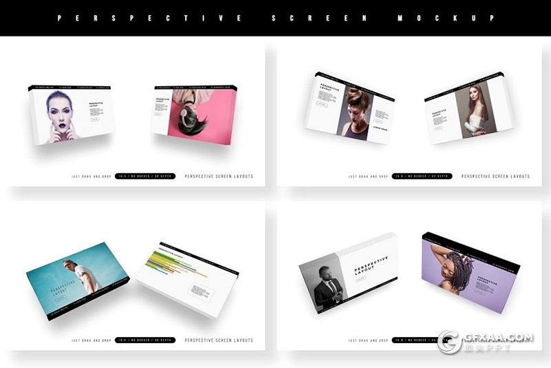 140页黑白色调彩色微立体图形时尚图片展示PPT模板 - 顶尖PPT