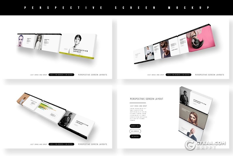 140页黑白色调彩色微立体图形时尚图片展示PPT模板 - 顶尖PPT