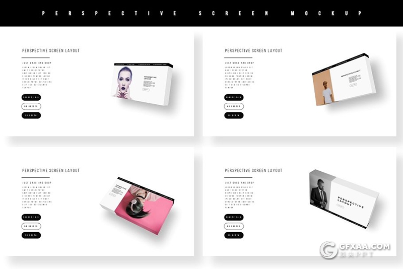 140页黑白色调彩色微立体图形时尚图片展示PPT模板 - 顶尖PPT