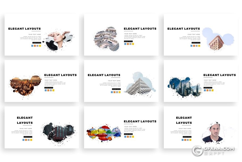 300页高逼格笔刷效果图片展示多用途PPT模板 - 顶尖PPT