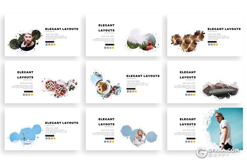 300页高逼格笔刷效果图片展示多用途PPT模板 - 顶尖PPT