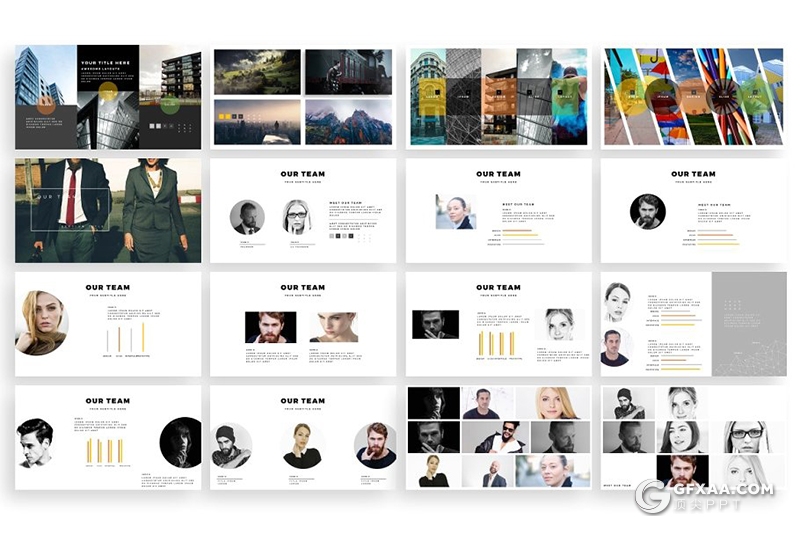 300页高逼格笔刷效果图片展示多用途PPT模板 - 顶尖PPT