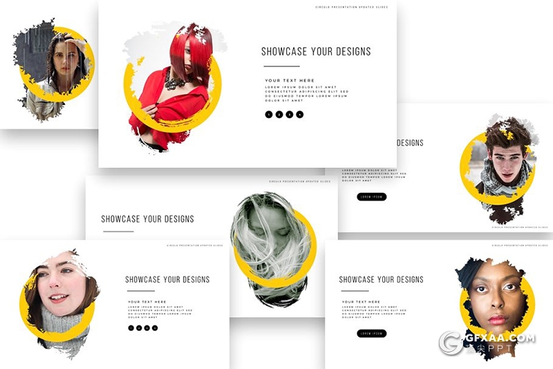 300页高逼格笔刷效果图片展示多用途PPT模板 - 顶尖PPT